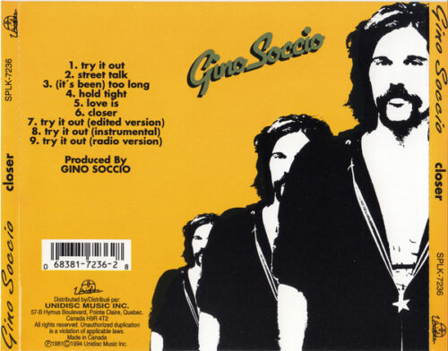 Gino Soccio – Closer_1 Gino Soccio – Closer (Bonus Tracks)