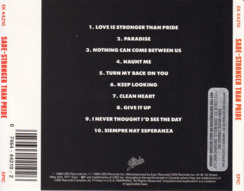 Sade – Stronger Than Pride