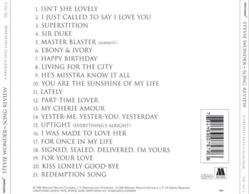 Stevie Wonder – Song Review - A Greatest Hits Collection