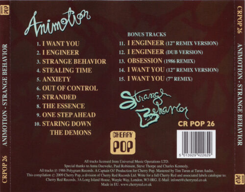 Animotion ‎– Strange Behavior (Bonus Tracks)