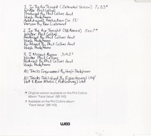 R-531981-1430097738-6184 Phil Collins – In The Air Tonight (88' Remix) And (Extended Version)